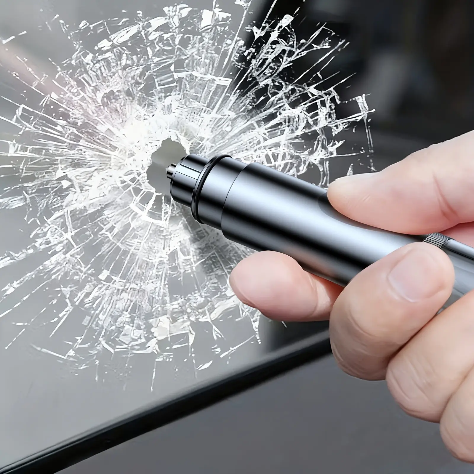 Car Safety Hammer, Lightweight Multi-Function Escape Hammer, Window Glass Breaker with Test Glass, Car Self-Defense Hammer, One-Second Window Breaker