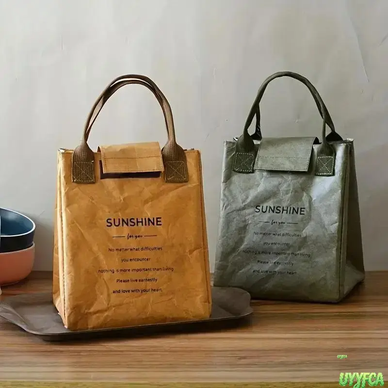 Durable Insulated Cute Lunch Tote Bag, Reinforced Handle Snap Closure Thermal Bento Carrier, Water Resistant Tear Proof Eco Reusable Meal Sack, Lightweight Portable Food Bag for Office Work Picnic Camping School Daily Meal Prep