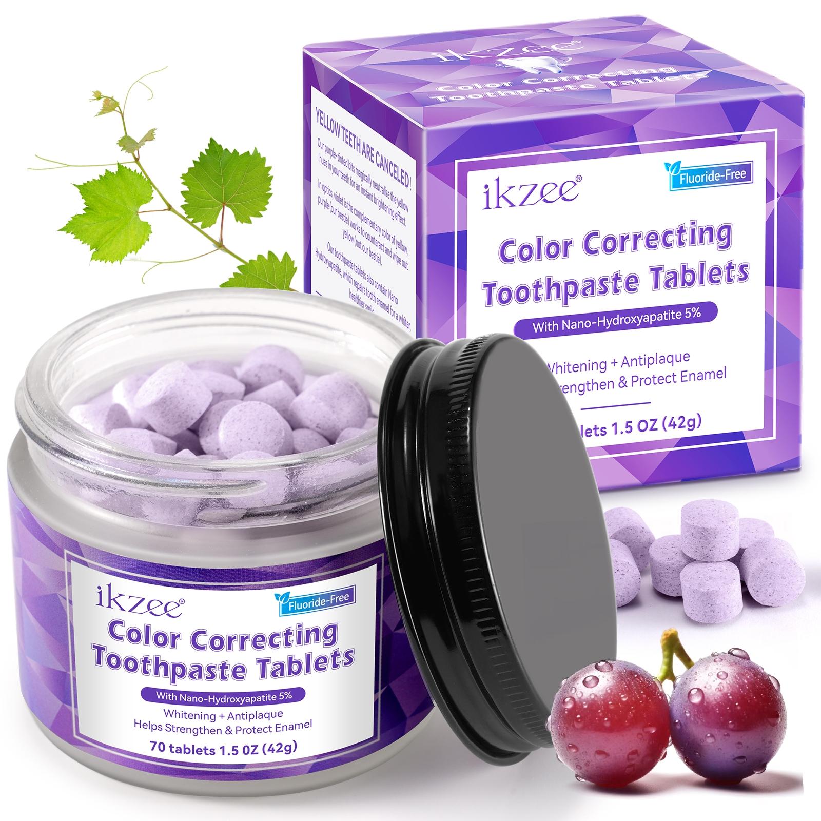 Ikzee Toothpaste Tablets Pack of 70, Oral Hygiene Travel Size, Ideal for Camping School Office Use, Compact Dental Care Solution