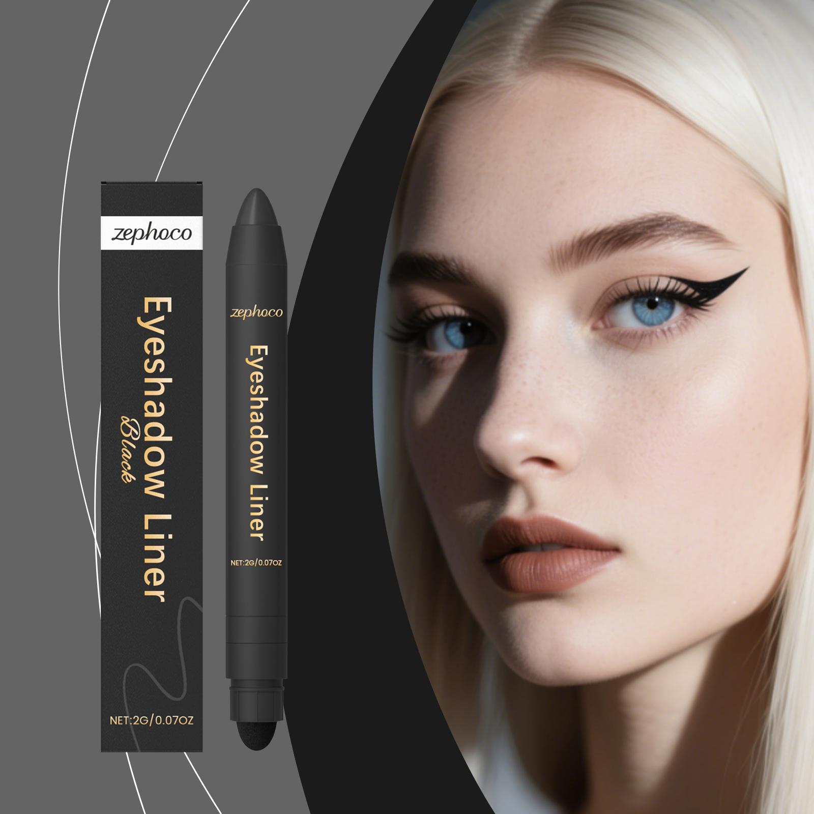 zephoco Black Two-In-One Eyeliner Pen Is Smooth And Silky, Naturally Color-Matching For Various Eye Makeup Occasions, And Easy To Use For Beginners