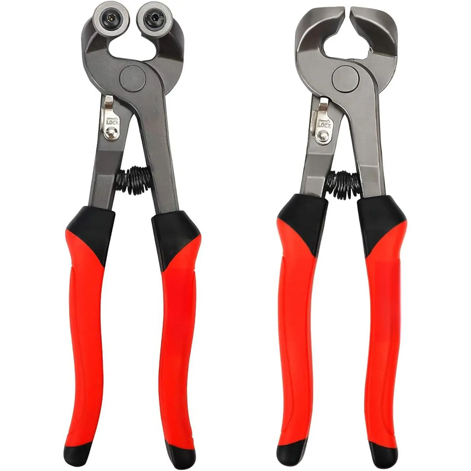 2-Piece Glass Tile Plier Set - Heavy-Duty Wheeled Glass Mosaic Pliers, High-Hardness Ceramic Tile Pliers with Soft-Grip Handles, Suitable for Cutting Stone, Metal Materials