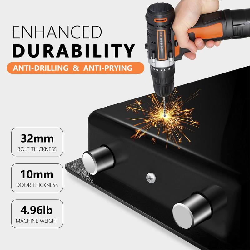 1pc Money Safe Box for Home with Sensor Light & Money Bag Security Safe Box for Money Safe with Keys & Pass Code Lock Box with Digital Keypad Black and Silvery 1pc Money Safe Box for Home with Sensor Light & Money Bag Security Safe Box for Money Safe with Keys & Pass Code Lock Box with Digital Keypad Black and Silvery