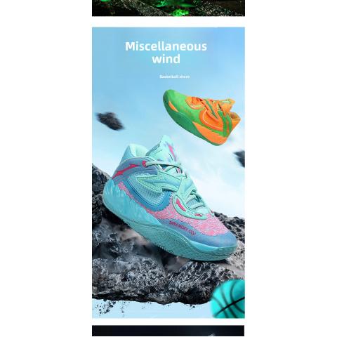 (New)[Sneakers] Basketball Footwear for Men, Offered in Various Colors Such As Purple, Neon Green, And Blue.Features a Breathable Mesh Upper.Ideal for Year-Round Use-Running, Workouts, And Casual Attire.Perfect for Basketball, Jogging