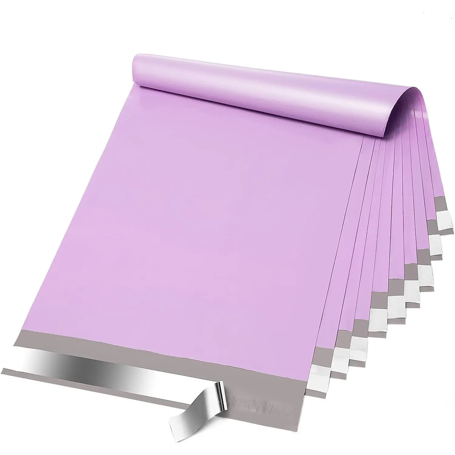 Rectangular Poly Mailers 10x13 in, 100 Pcs Heavy-Duty Self-Seal Shipping Bags with Strong Adhesive for Small Business Clothing Mailing (Purple)