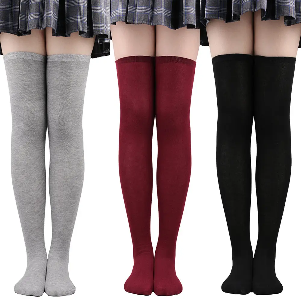 Lady's Basic Solid Color Over-the-Knee Socks - Soft Stretchy Long Hosiery, Everyday Festival Costumes Accessory for Cosplay, Indoor Recreation Activities
