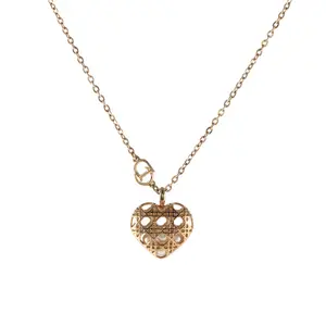 Pre-owned DIOR Vintage Heart Treillage Necklace AlloyP245010233