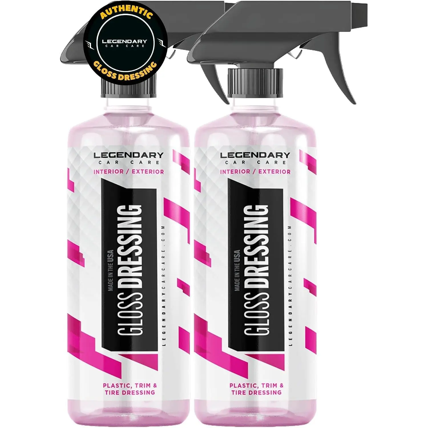 16oz Tire Shine Spray & Plastic Restorer - Water Based Non-Greasy Interior/Exterior Detailing Spray for Trim Rubber Vinyl & Plastic Car Restoration (2Pack)