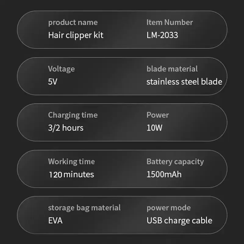 Product Introduction of Electric Hair Trimmer, 1 Set Multifunctional Portable Rechargeable Hair Trimmer Shaver for Men, Hair Clipper with Display, Hair Clippers Set 19