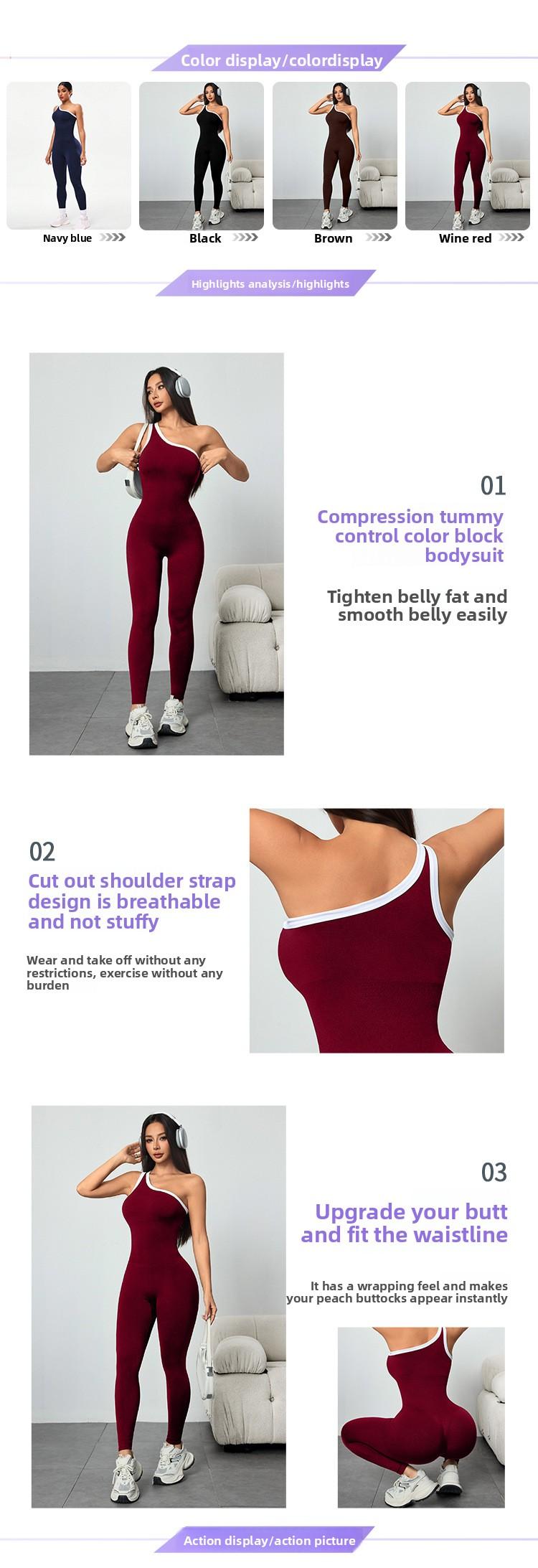 Women's Colorblock Backless Knit Yoga Jumpsuit |   Sleeveless Tummy Control Workout Romper Spring Summer Casual Sportswear