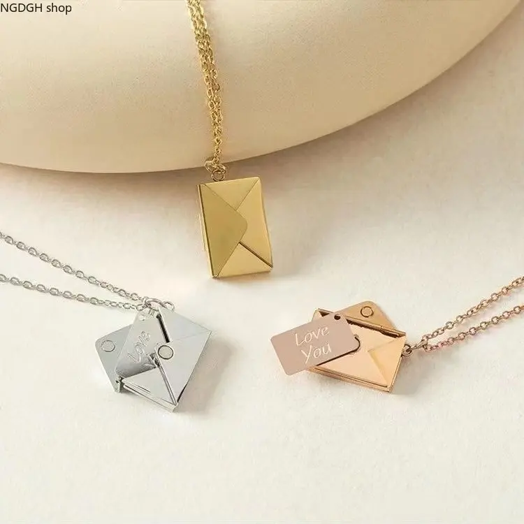 Envelope Locket Necklace with Hidden Letter for Women, A Thoughtful Love Gift, Cute Gifts for Wife or Girlfriend, Gifts For Girlfriend, Gf Gift
