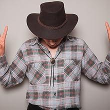 Milacolato Bolo Tie,Handmade Vintage Bolo Ties for Men Western Cowboy Leather Necktie with Natural Tiger Eye Stone Costume Accessories for Men Women 6Pcs