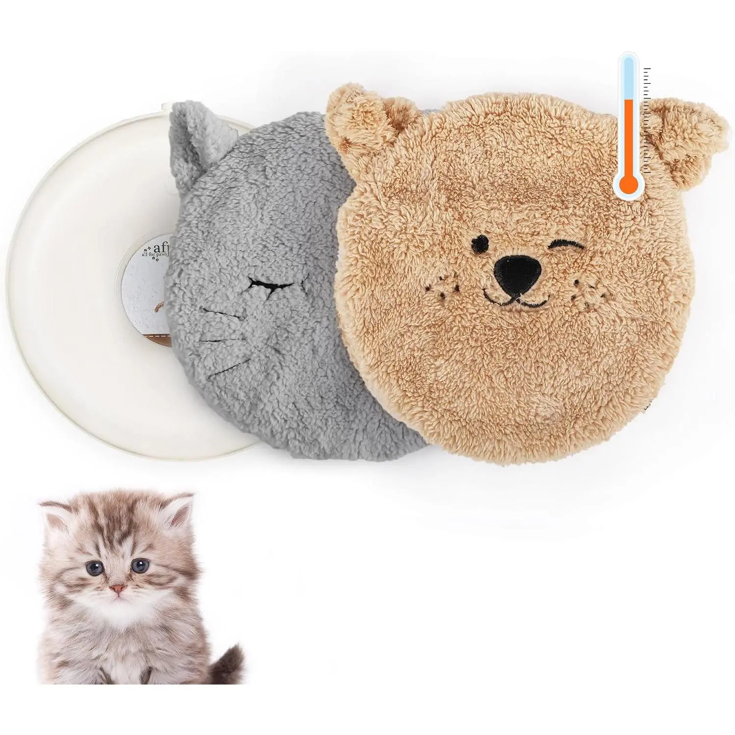 Heated  Bed Indoor, Microwavable Heating Pads  Cats, Puppies & Sm Pets, Non-Electric Heating  Bed with 2 Cozy Covers, Safe & Long-Lasting Warmth