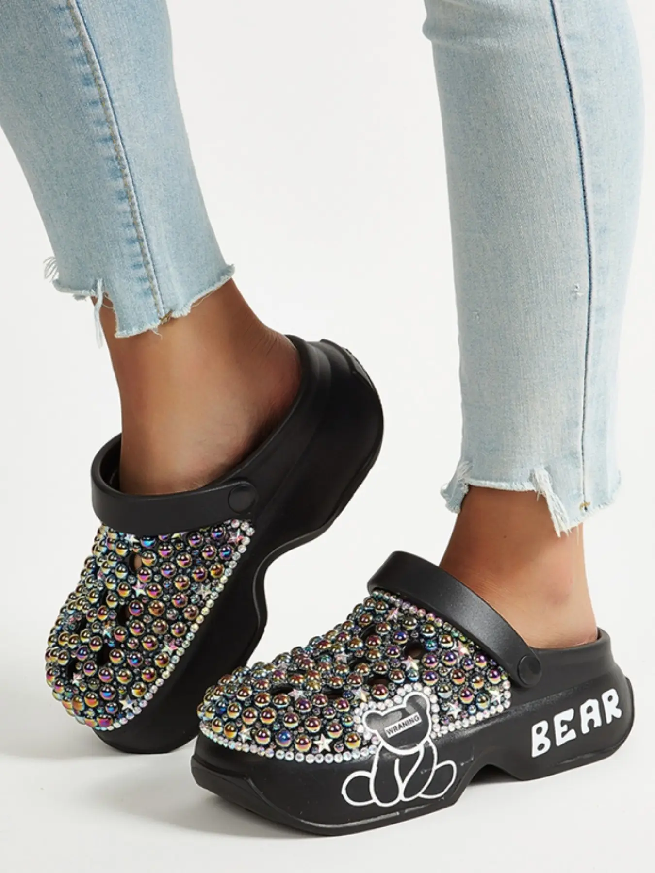 Handmade Pearl Punk Sandals, Lightweight Eva Sole, Breathable Design, Elegant & Sexy Style, Perfect for All Seasons, Women's Footwear