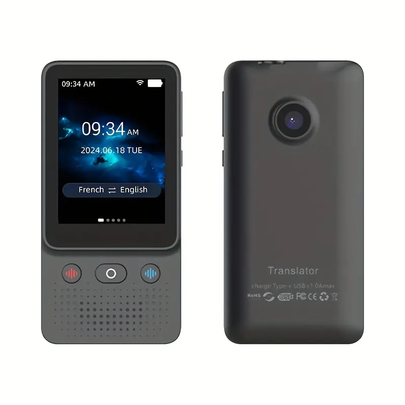 T21 Smart AI Voice Photo Translator Device with Audio, 138-Language Real-Time Online-Offline Translation Voice Recorders for Phones & Electronics