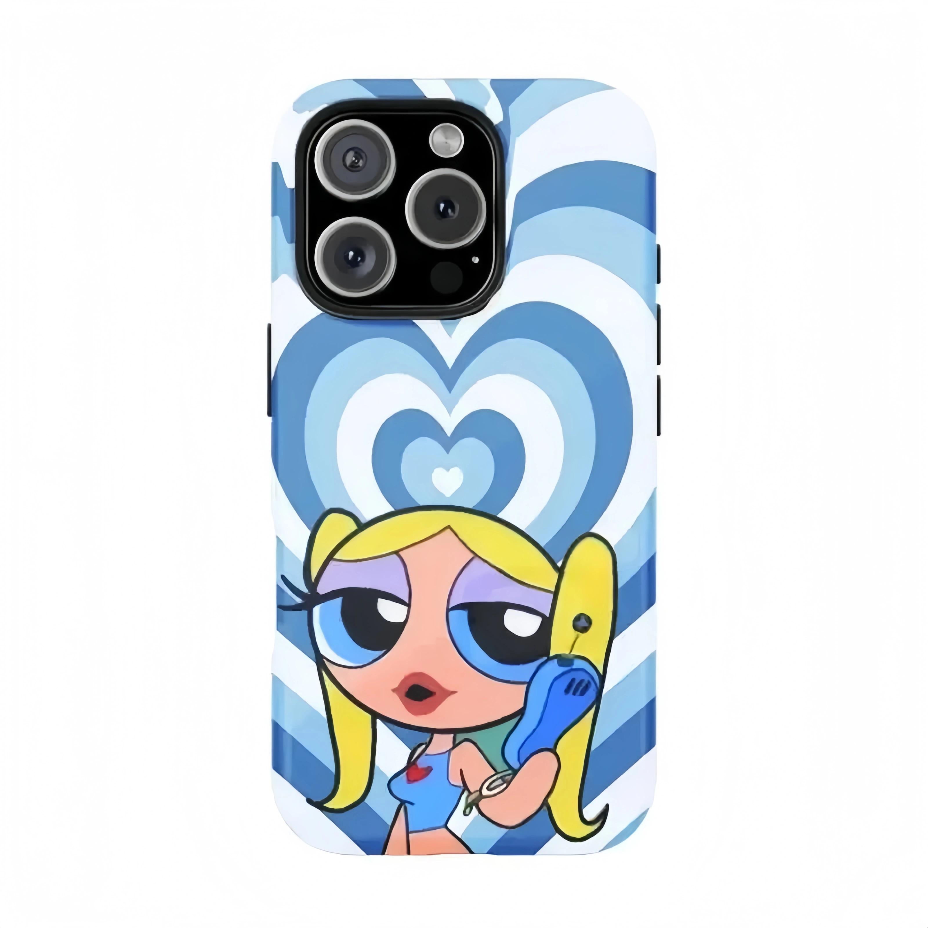 Powerpuff Girls Vibrant Cartoon Tough Phone Case for iPhone 17Air 16Promax 15 14 13 12 11 PLUS & Samsung S23-S26 Lexan Polycarbonate TPU Lining Impact Resistant Gift for Teens Fashion Lovers Anime Cover Super Slim Design Glossy Finish