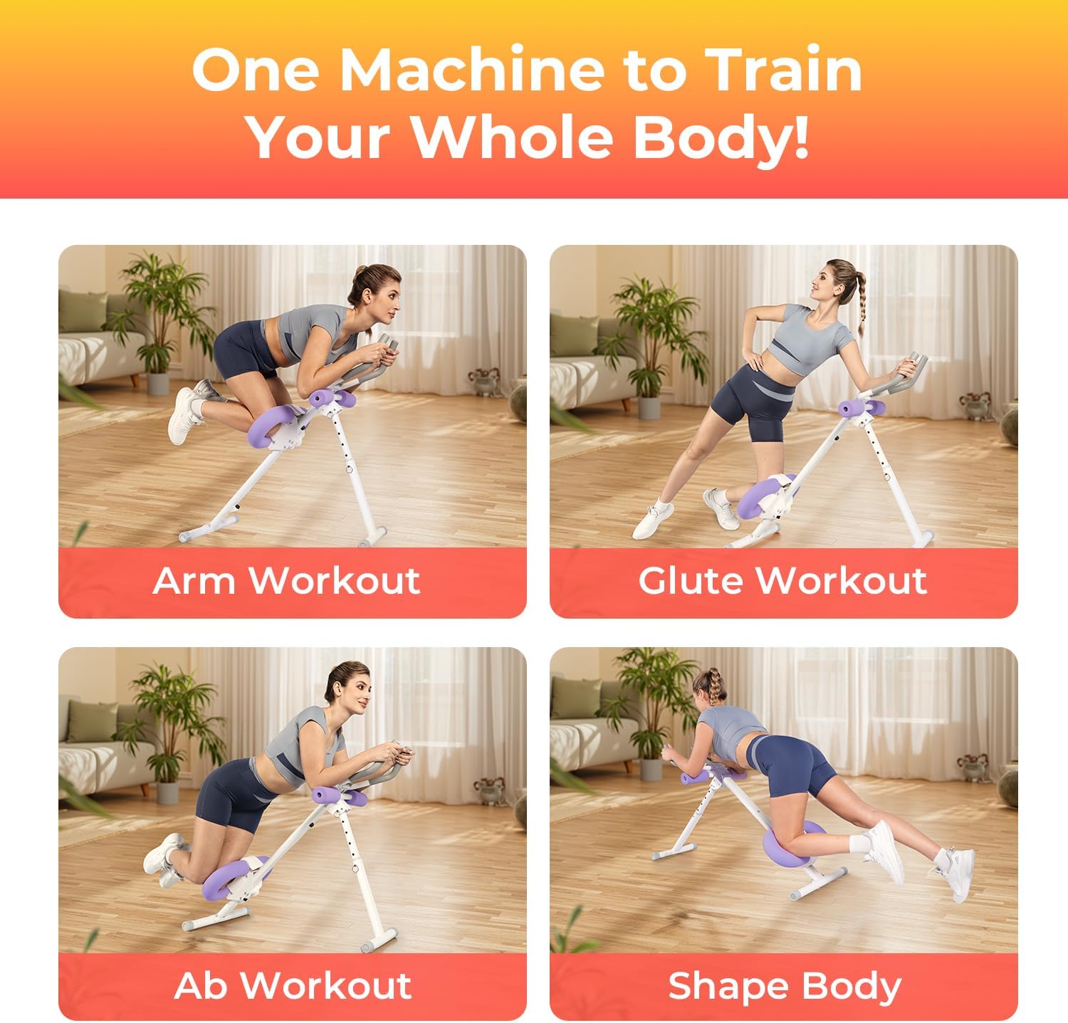 Ab Machine, Adjustable Ab Trainer Machine for Abs Workout at  Gym, Foldable,  Protection,  Trainer for  Workout