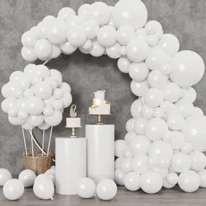 129pcs White Balloons Different Sizes 18 12 10 5 Inch for Garland Arch, Latex Balloon for Engagement Wedding Anniversary Birthday Party Baby Shower Decoration