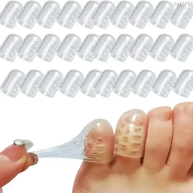 30 Pack Clear Soft Toe Protector Caps, Breathable Blister & Callus Relief Sleeves, Comfort Foot Care Accessory for Men Women Daily Walking Running