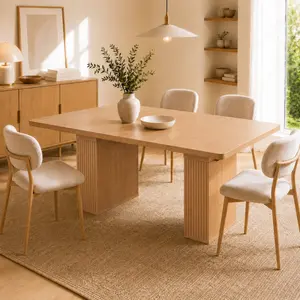 Expandable Dining Room Table with Storage, Modern Minimalist Indoor Table for 6-10 People