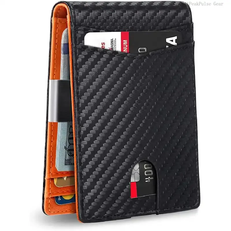 Men's Carbon Fiber Pattern Wallet for Men, Ultra-thin Minimalist Multi Card Slot Wallet, Credit Card Holder Men's Wallet,for boyfriend, husband, father, holiday giftCC41PeakPulse Gear