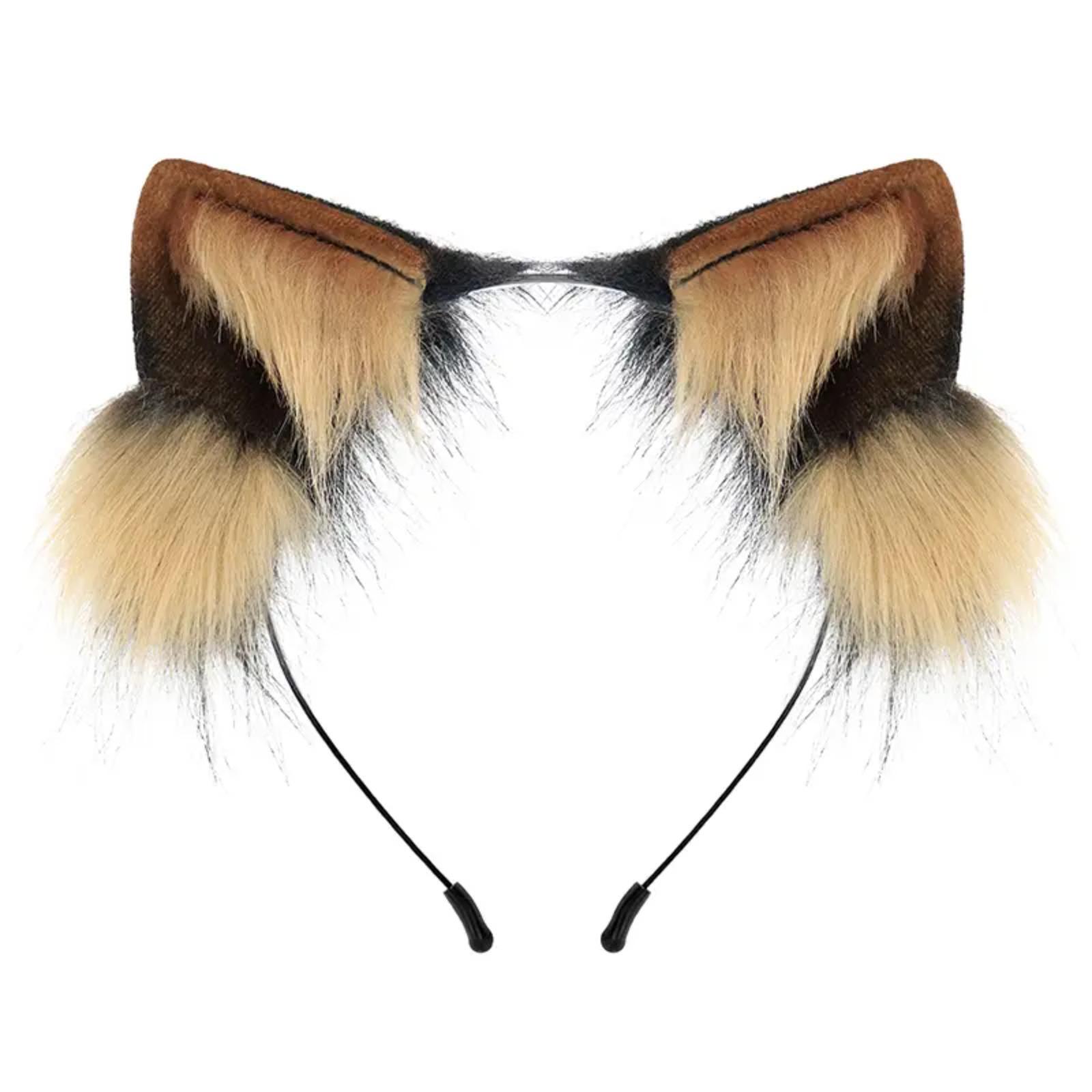 Handmade Plush Cat Ears Headband, Realistic Furry Animal Ears Hairband, Cosplay Fox Ears Costume Accessories, Adorable Furry Style Props Perfect for Anime Conventions, Cosplay Events, Halloween Parties & Daily Cute Outfits