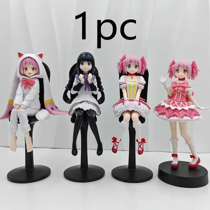 Magic Girl Madoka Magica Homura Akemi Pajama Chibi Anime Model Mini Figure Desktop Decoration, Cute Girls' Animation Figure Collectible