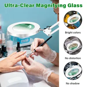 10x Magnifying Glass with Light and Stand, 2-In-1 LED Illumination, Adjustable Arm, 3 Color Modes, Ideal for Repair and Welding