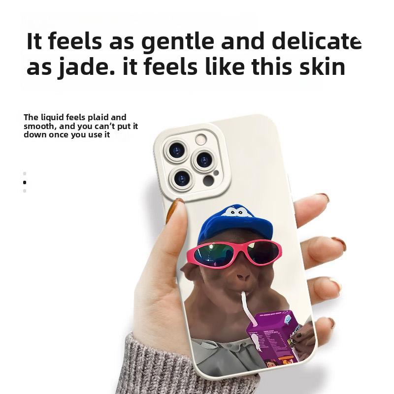 Cute Monkey Pattern Phone Case , TPU Soft Silicone , Fully Protected and Shockproof For iPhone 16 15 15Pro Max 14 14Pro 13 12 11 X 16promax Plus Cool