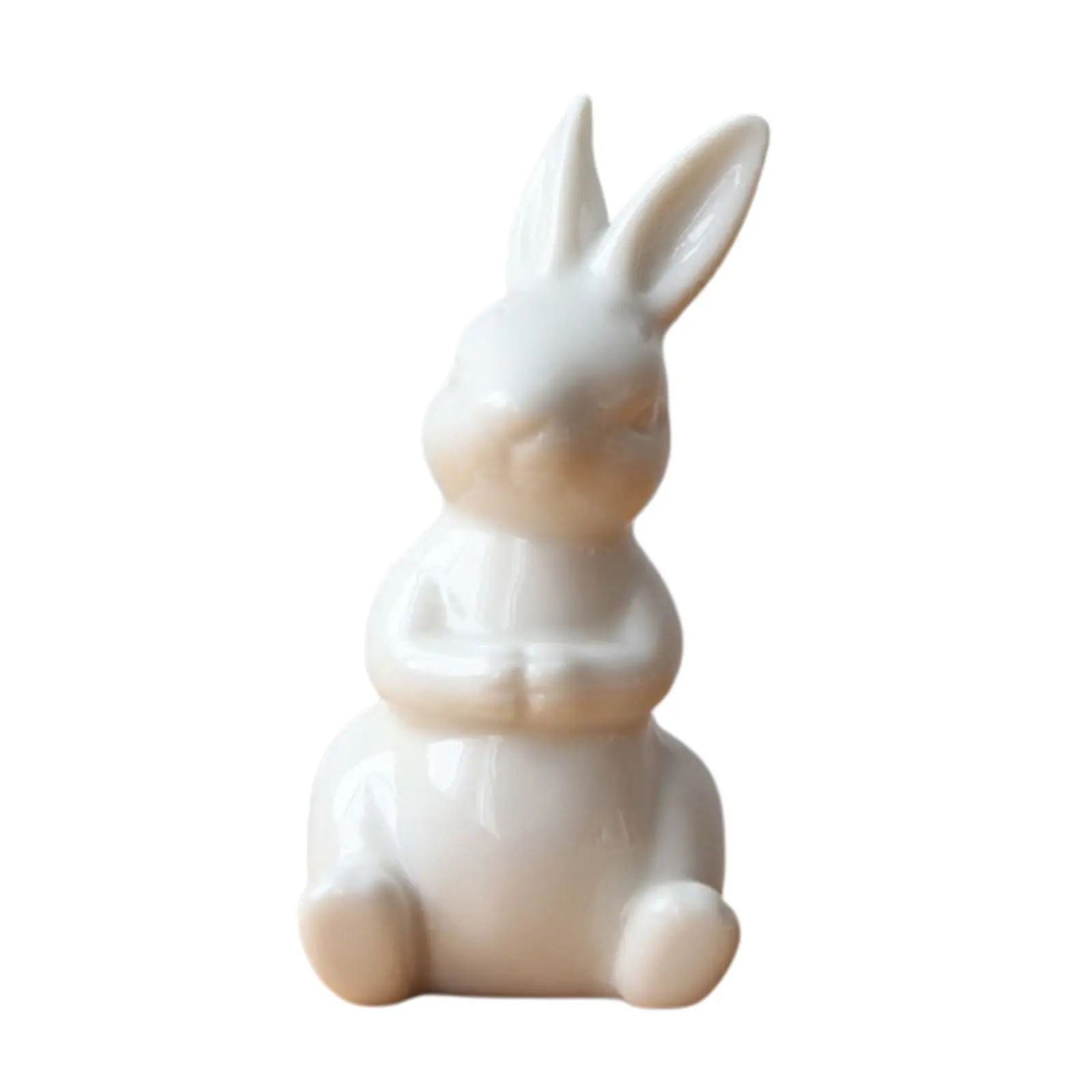 Cute Minimalist Ceramic Rabbit Decor, Living Room Bedroom Desktop Animal Ornament, Home Décor Item, Simple Design