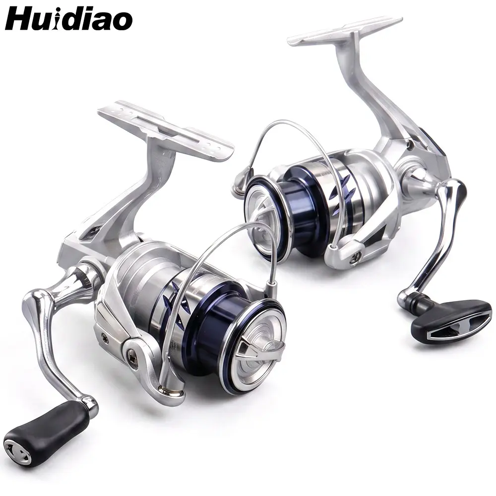 Huidiao Lure Spinning Reel 1000/2500/3000/4000 Series Zero Play Fishing Reel 10kg Max Drag 4+1BB 5.2:1 CNC Aluminum Spool Left/Right Interchangeable for Freshwater Saltwater