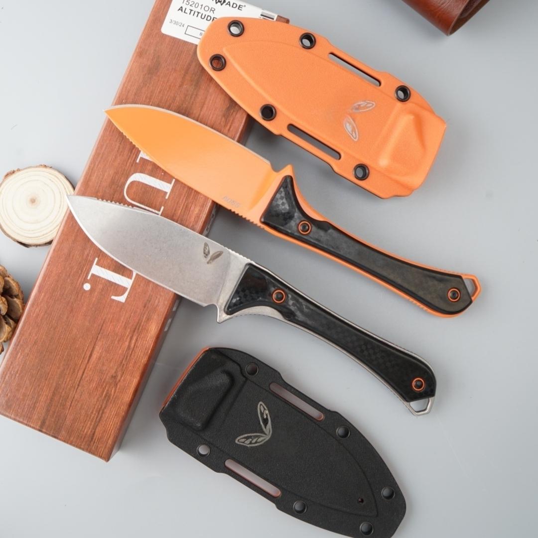 Bm15201 Outdoor Straight Knife, High Hardness Wilderness  Edc Tool, Includes Sheath, Camping Gear, Fruit Knife, Men's Gift folding damascus steel mens holiday olbers ab Portable Multi-Purpose Pocket with Slingshot Attachment