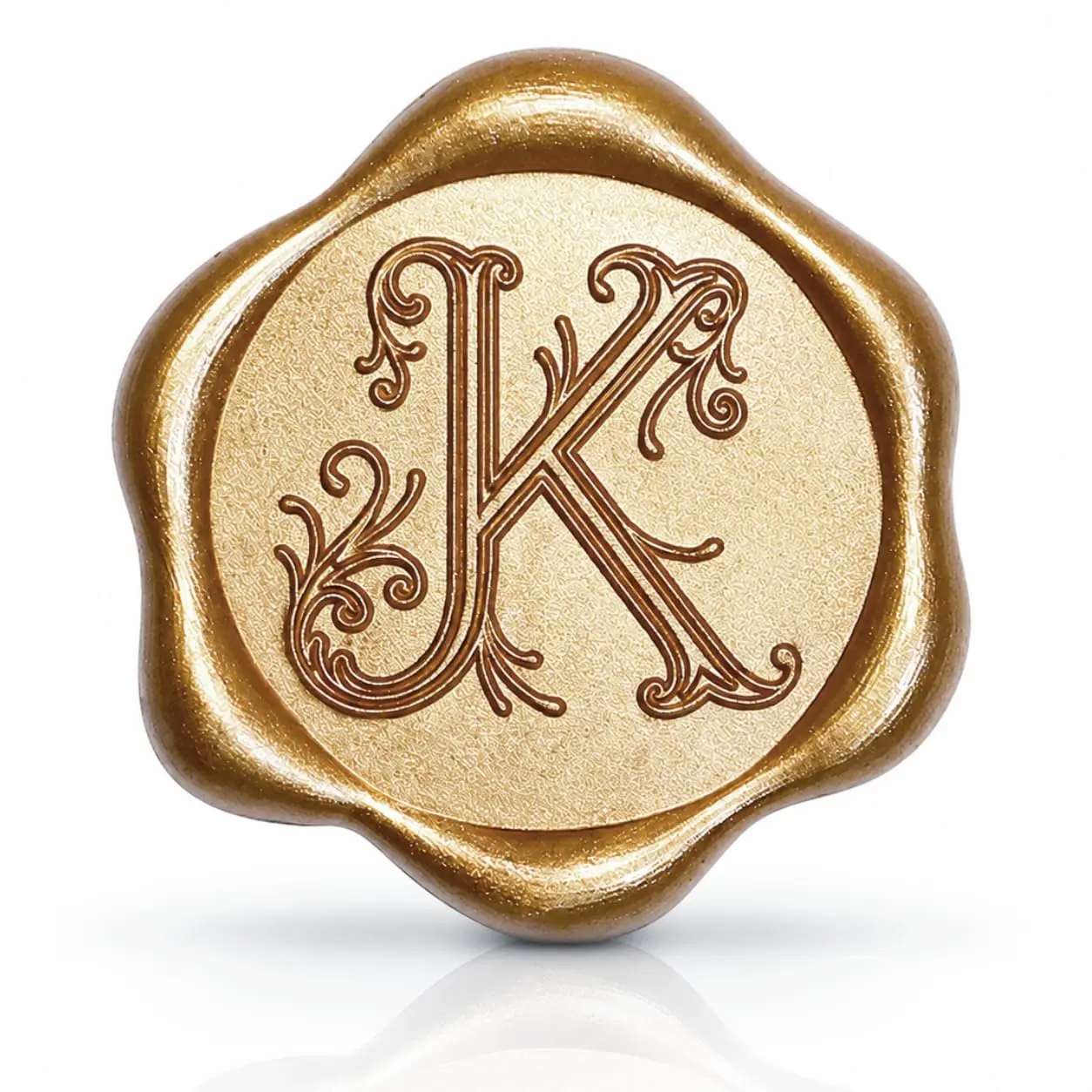 Antique  Initial Alphabet K Wax Seal Stickers, 50 count  Letter Self- Adhesive Envelope Seal Stickers for Wedding, Christmas, Invitation,  Wrapping, Party
