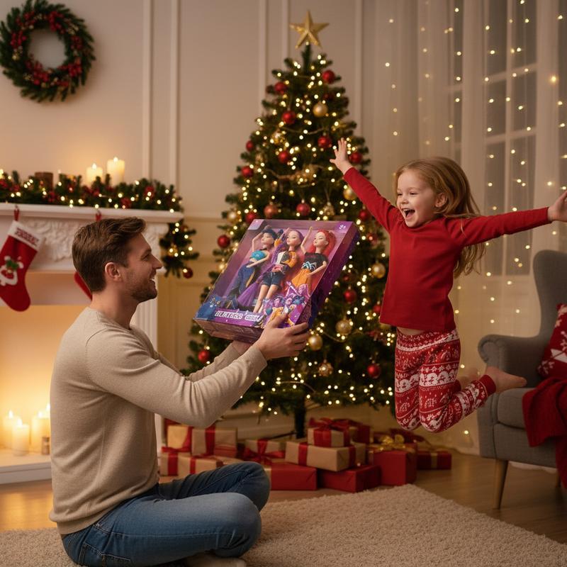 Gift For Valentines K-pop Demon Hunters Anime action figure doll 11.5 inches–12 Joint Movable Anime-Rumi, Mira and Zoey, Anime-Inspired Collectible Dolls, Mystery Box Merch Gift for Fans & Kids-desk display-Kpop Idol Merch Collectibles Playable theme song