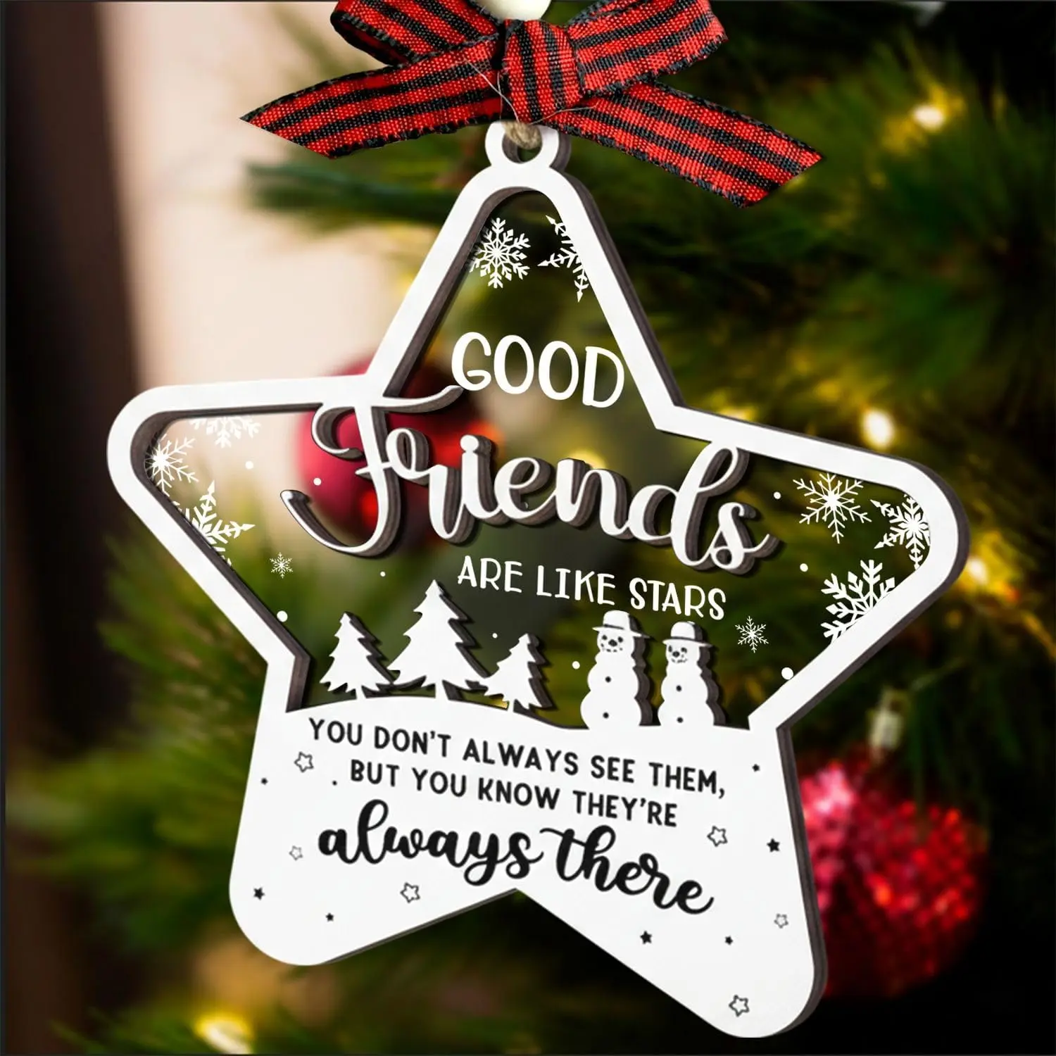 Friendships Gifts Ornament - 2 Layer  Christmas Ornaments -  Ornament, Birthday Presents for   Sisters - Ornaments for Women , Gifts for   Woman