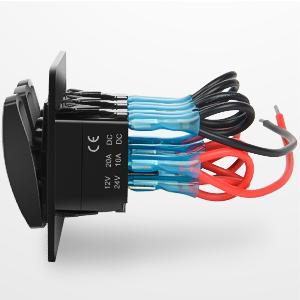 Nilight 3Gang Led Light Bar/Rear Lights/Rock Lights 5Pin ON/Off Rocker Switch Panel Blue