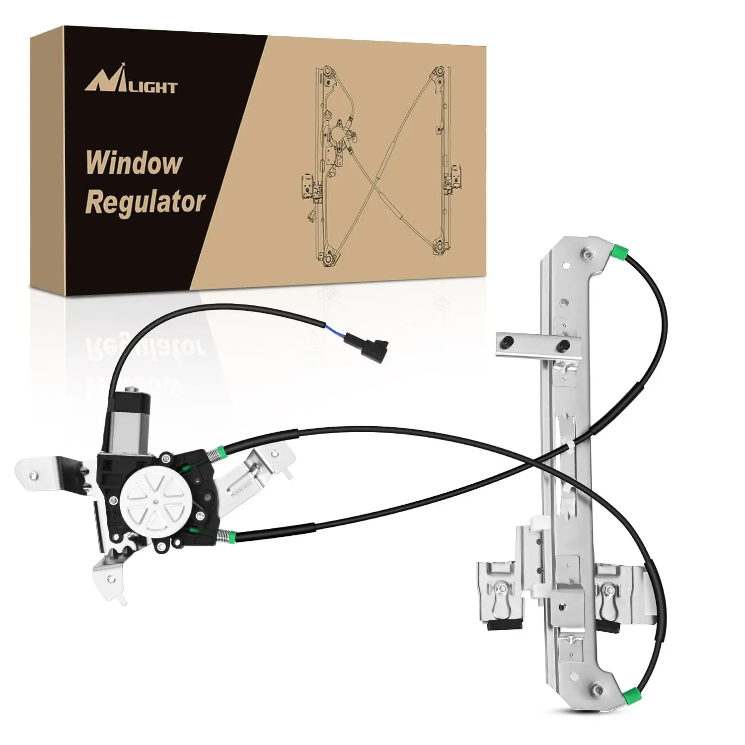 Nilight Durable Stainless Steel Power Window Regulator - Corrosion Resistant Copper Wire Motor, Low Noise, Precise Hole Position, Rear Driver Side (Rear Left), Compatible with Cadillac Escalade/Chevy Tahoe/GMC Yukon 2002-2006, 748-228