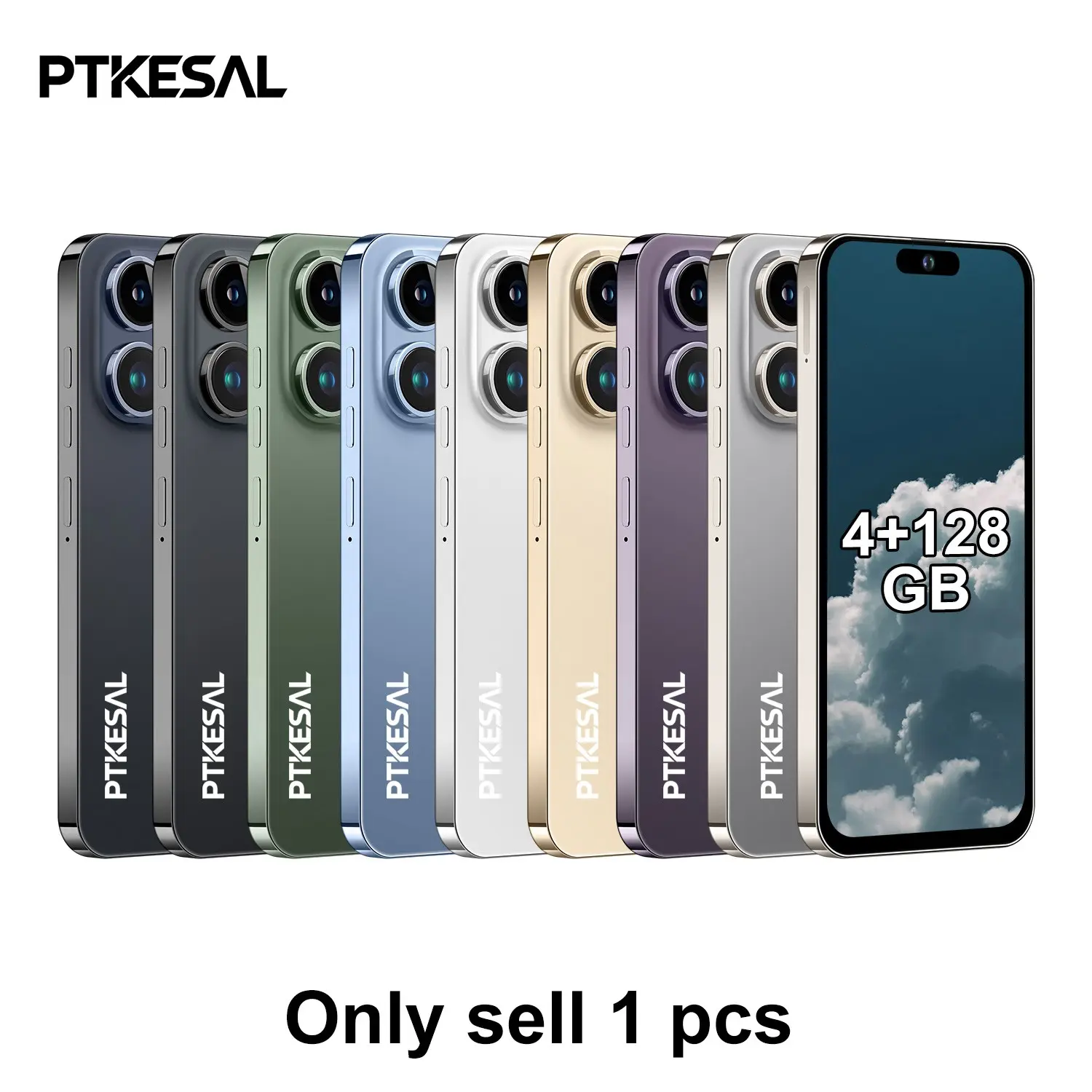 Ptkesal 16 Pro Max Smartphone, 6.9-Inch HD Screen, 4GB RAM+128GB ROM, Android 12.0, Octa-Core Cpu, Dual Sim, 5000mah Battery
