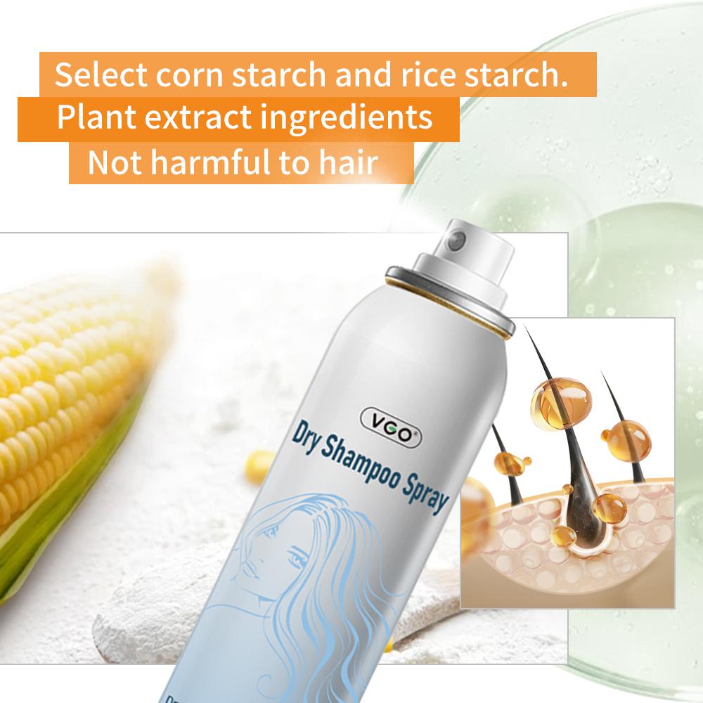 VGO-Dry Shampoo Spray 150ml/5.07 oz - Oil Control and Volumizing Haircare Instantly Refreshing Hair Gentle Comfort Cleanser for Healthy Scalp Bar Growth Expandable Lazy Bun Holder paddle brush World-Famous