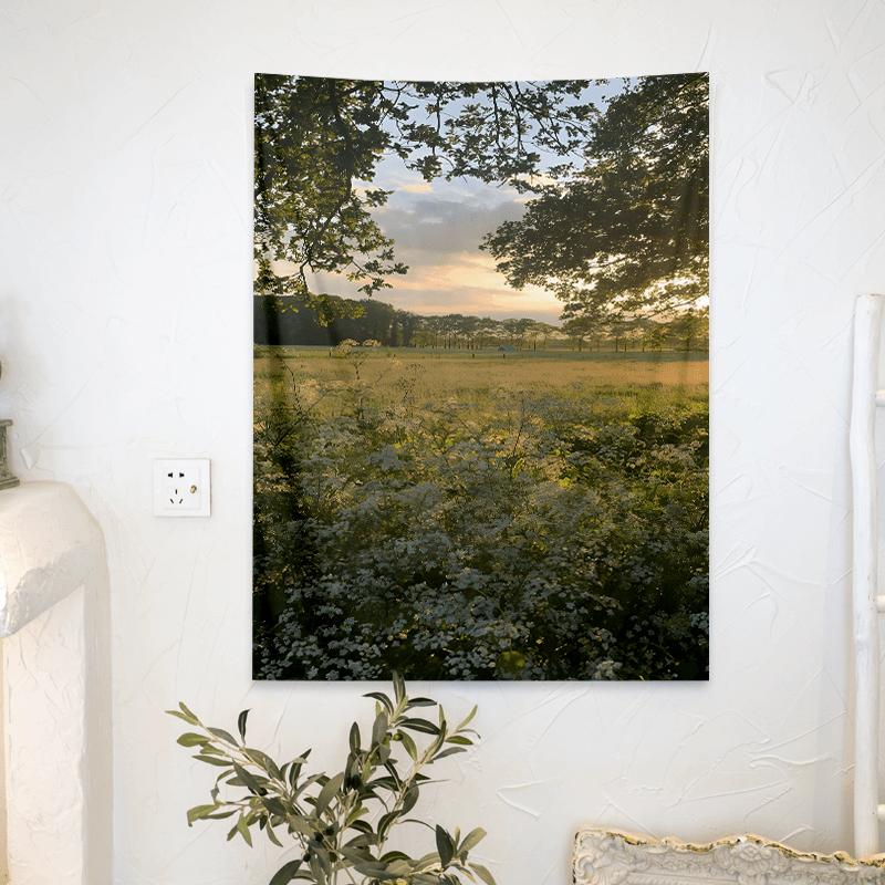1pc Pastoral Country Prairie Tapestry - Solemn Natural Landscape Wall Hanging, Comfortable Farmhouse Decoration, Ideal for Bedrooms or Living Rooms, Perfect Gift