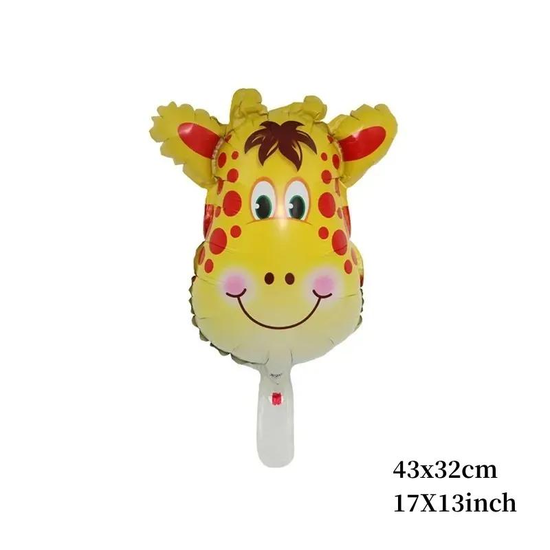 6pcs/set 16 inch Mini Animal Head Foil Balloon Forest Tiger Lion Zebra Balloon JungleWild Animal Theme Birthday Party Decoration