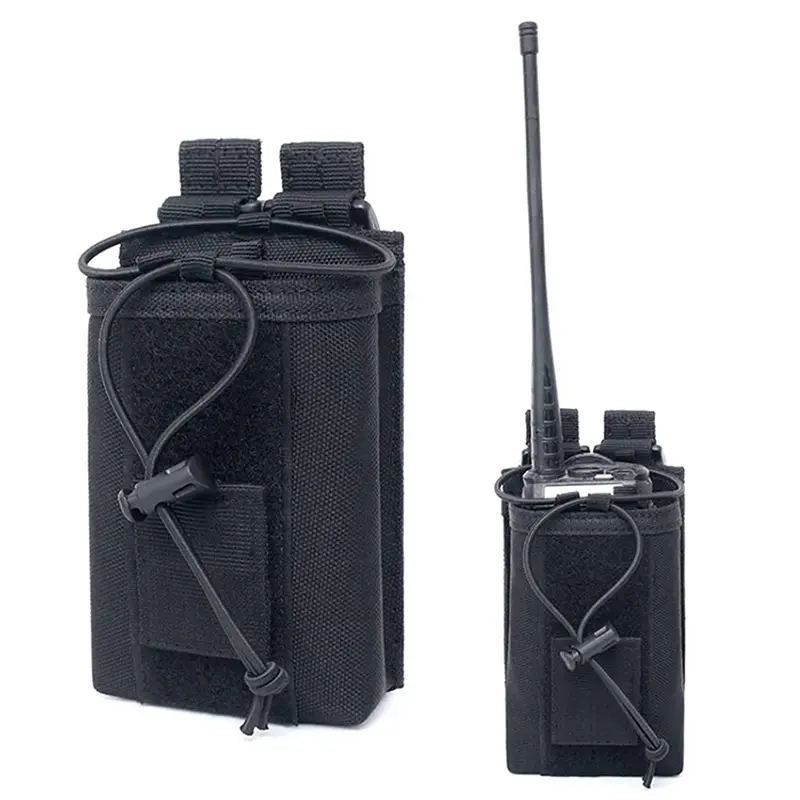 Mountaineering Walkie-Talkie Storage Waist Cover - Adjustable Space Molle Radio Storage Bag, suitable for firefighter two-way radio vests. (Walkie-talkie not included)