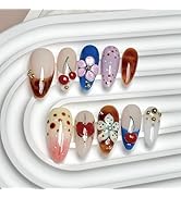 Red Press on Nails Short - Square Fake Nails with Leopard Print Design - French Tip False Nails Press ons - for Women Christmas Manicure 24Pcs