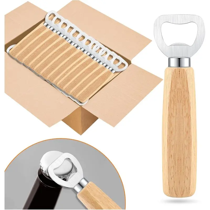 38pcs Bottle opener Beer Opener with Wooden Handle for engraving Cider Wine Bottle Opener Party Wedding Gifts