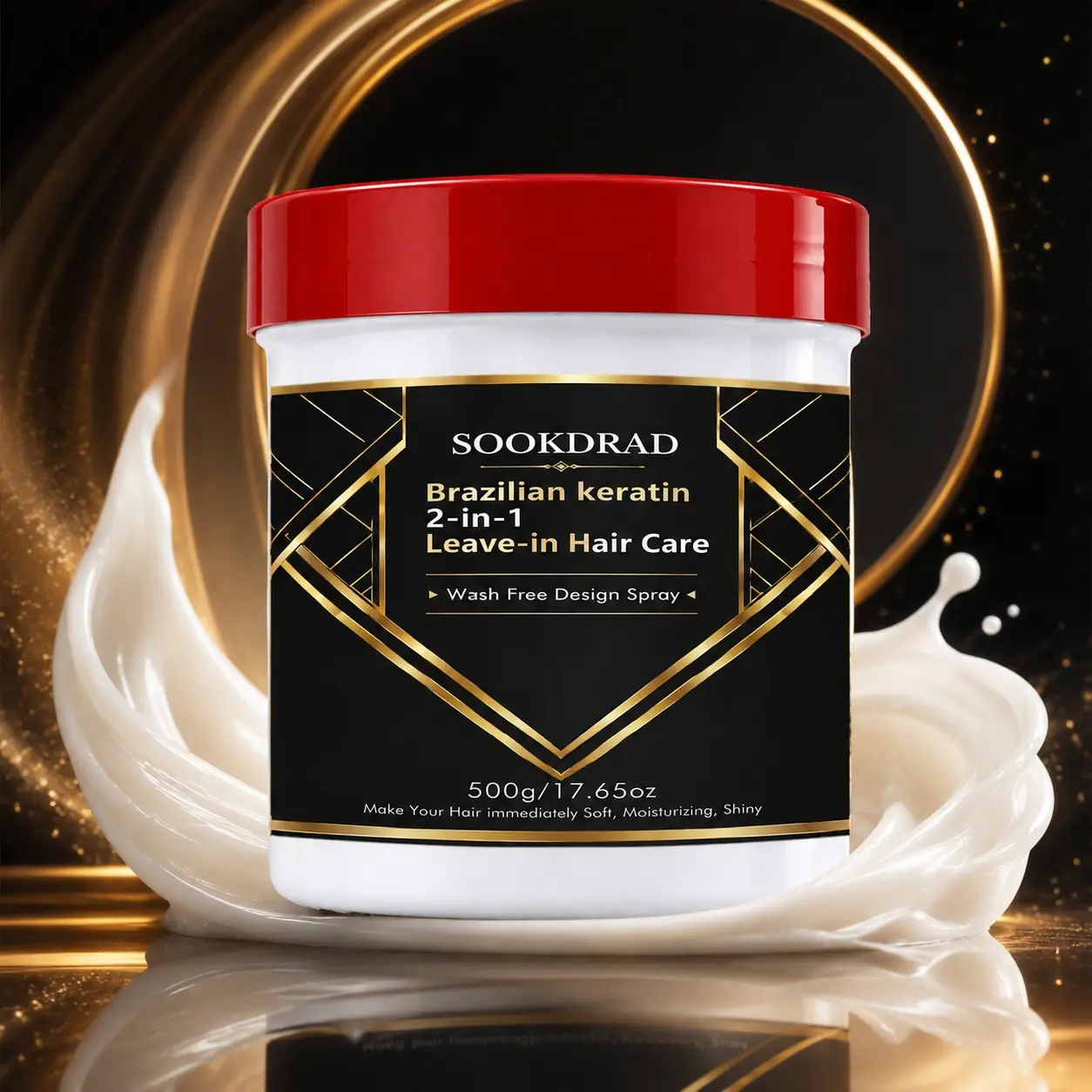 Brazilian Keratin, 2-in-1 Leave-in Hair Care, Wash Free Design, moisturizing, soft, shiny hair care, 500g