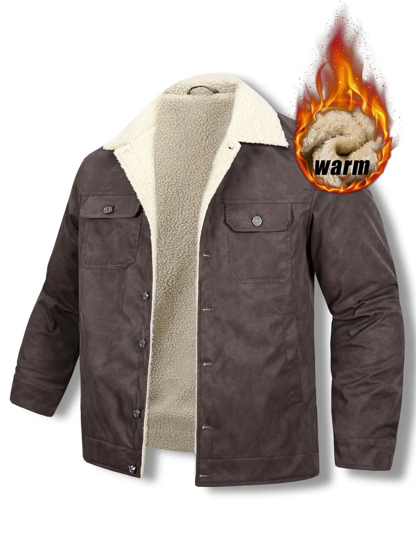 New Youth Men's Jacket, Sheepskin Winter Coat, Lapel Design, Men's Outerwear, Warm and Stylish, Perfect for Cold Weather