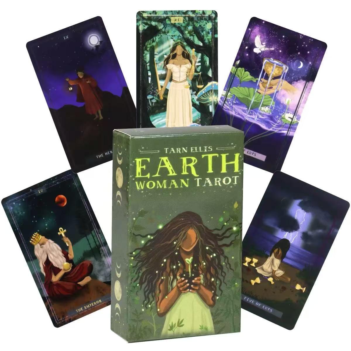 Earth Woman Tarot Card Game, 1 Box Tarot Card Game, Casual Party Table Game, English Card Game for Adults, Durable Tarot Cards, Tarot Card Decks