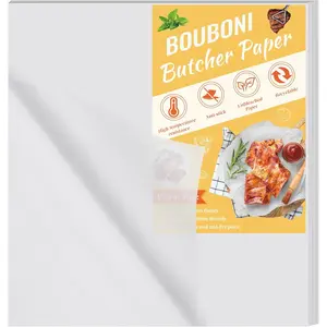 100 Pieces 15 x 15 inch Precut Square Disposable No Wax Butcher Paper Sheets for Sublimation Wrapping Meat Heat Press Art Project