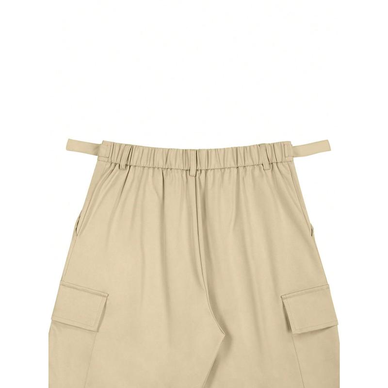 Men's Multi Pocket Cargo Pants, Baggy Pants, Straight Leg Casual Streetwear Outfits