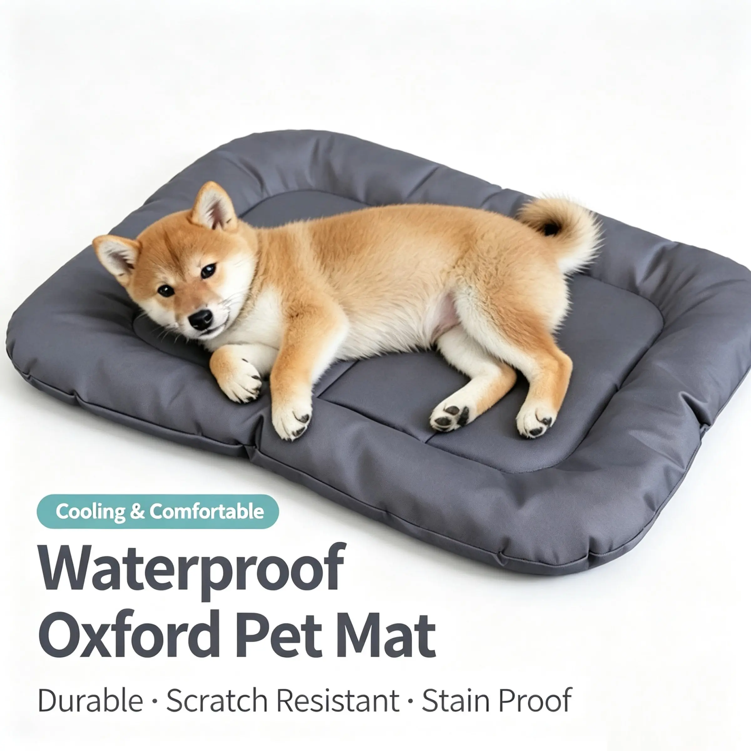 Portable Pet Pad, Waterproof Oxford Fabric, High Resilience PP Cotton Fill, Bite-Resistant and Stain-Proof, Ideal for Cats and Dogs