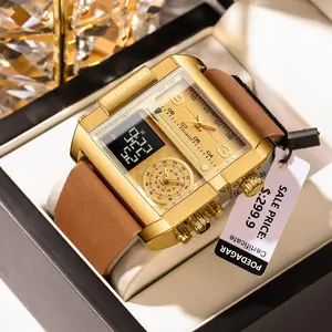 POEDAGAR Luxury Man Wristwatch Rectangle Waterproof Luminous Day Week Men Watch Digital Multifunction Men's Watches Quartz